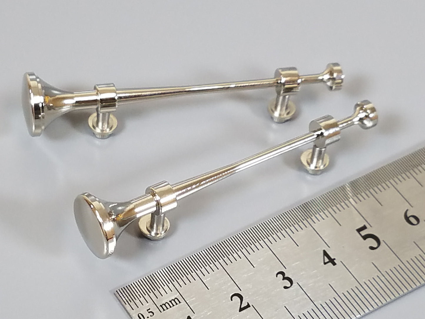 Pair Chrome Brass Roof Air Horn for Tamiya R/C Toy 1/14 King Hauler Grand Hauler Globeliner Tractor Truck