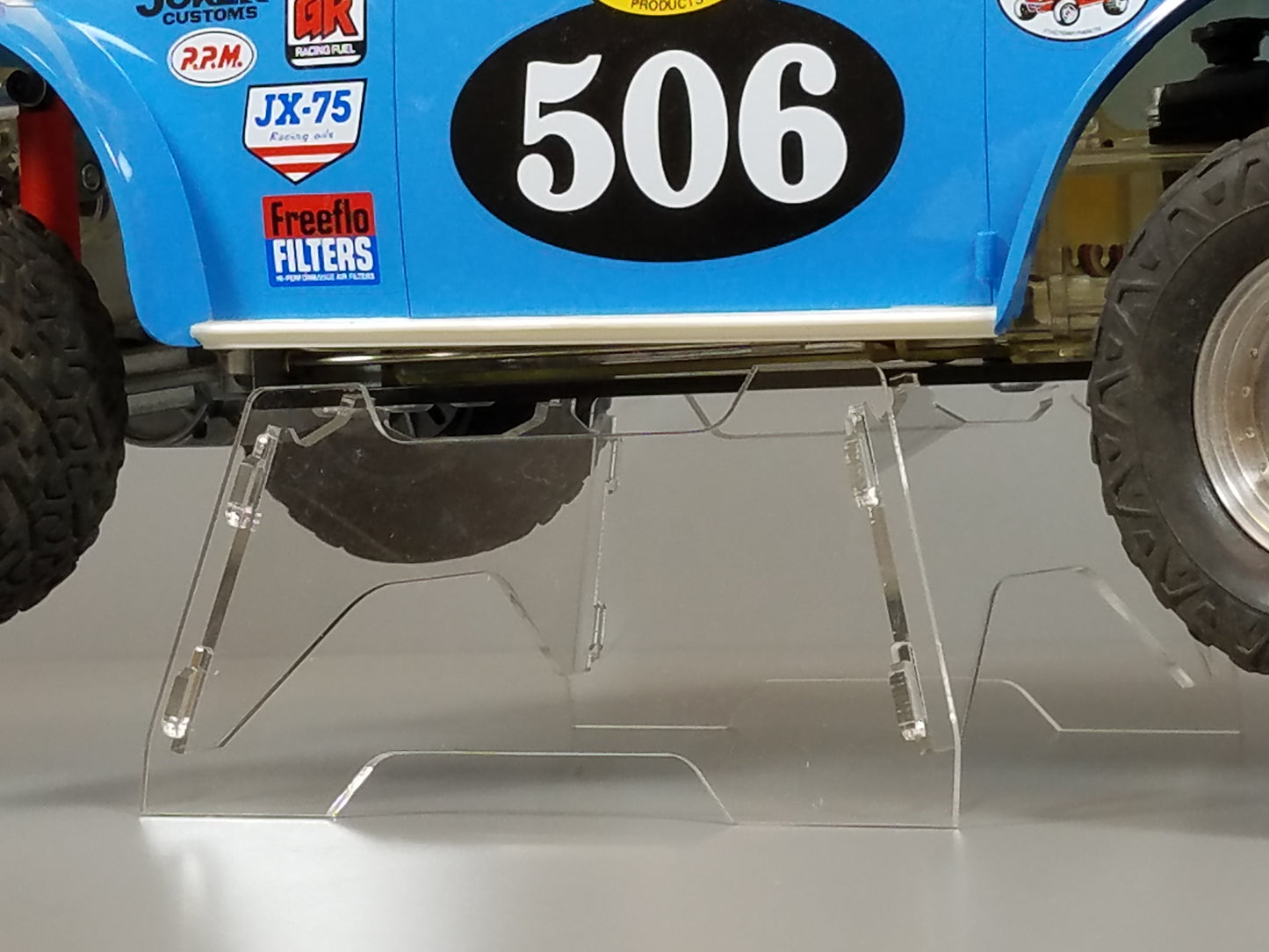 Acrylic R/C Car Display Stand for TAMIYA 1/10 R/C Sand Scorcher Ranger Rough Buggy Champ