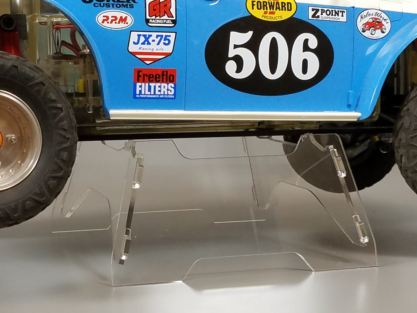 Acrylic R/C Car Display Stand for TAMIYA 1/10 R/C Sand Scorcher Ranger Rough Buggy Champ