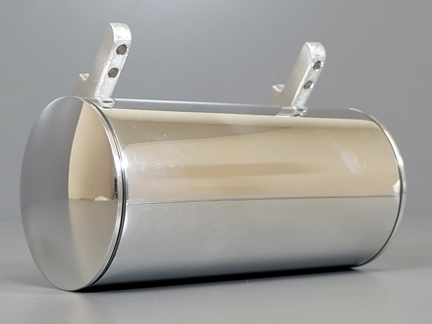 Aluminum 4" inch Fuel Gas Round Tanks + J-Style Mount Bracket for Tamiya R/C Toy 1/14 Knight Hauler King Hauler Grand Hauler Globeliner
