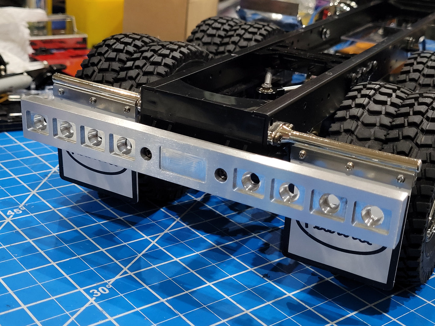 Aluminum 8 Square Style Rear Bumper Mount for Tamiya 1/14 R/C Toy King Hauler Grand Hauler Globeliner Semi Truck