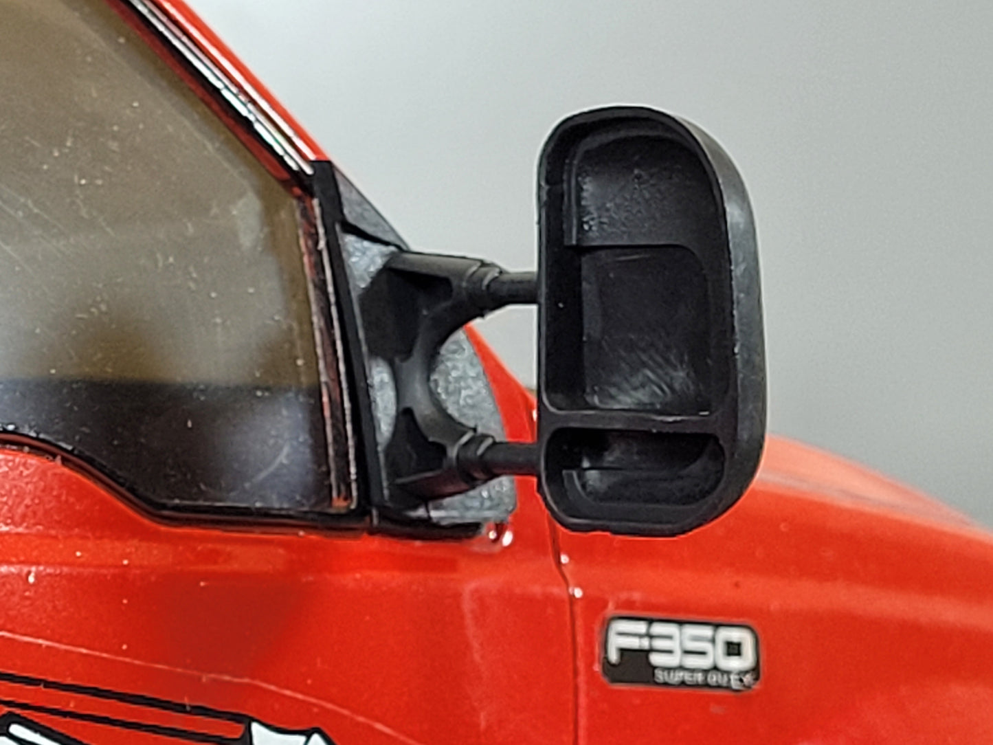 Pair Black Rubber Flexible L/R Side Window Mirror for Tamiya Toy R/C 1/10 Juggernaut 2 Ford F350 F-350 Truck