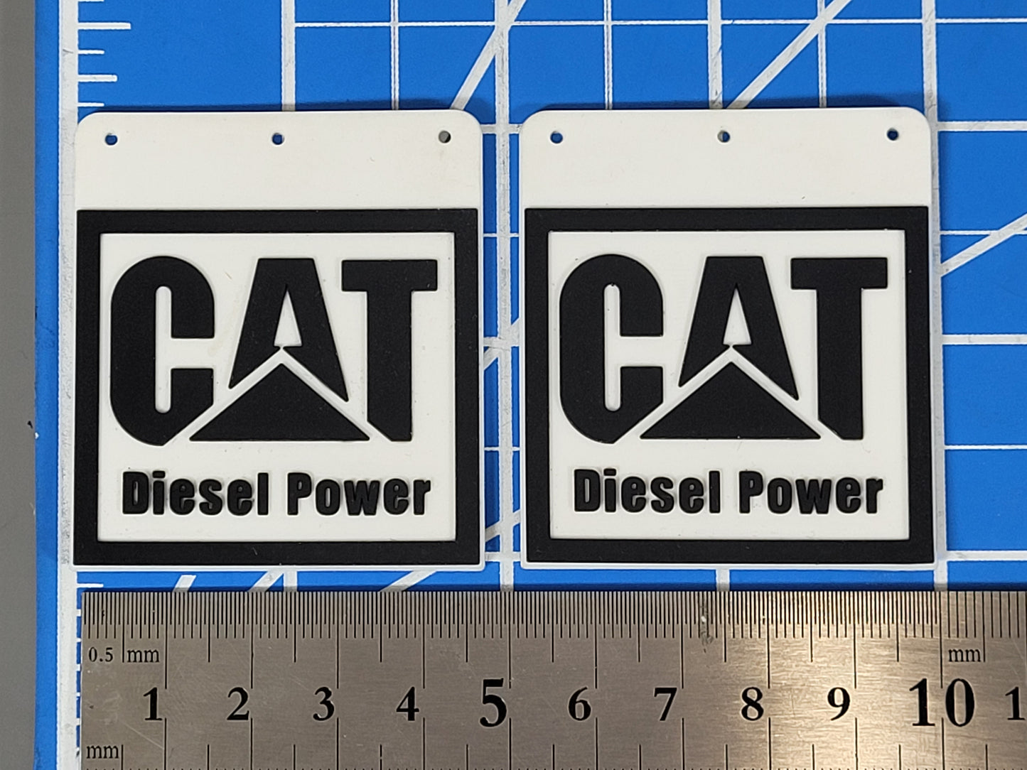 Pair Toy Mud Flap Guard Mount Mounting Plate "Diesel Power" Logo Print for Tamiya R/C 1/14 King Hauler Grand Hauler Knight Hauler Globeliner Cascadia Aeromax