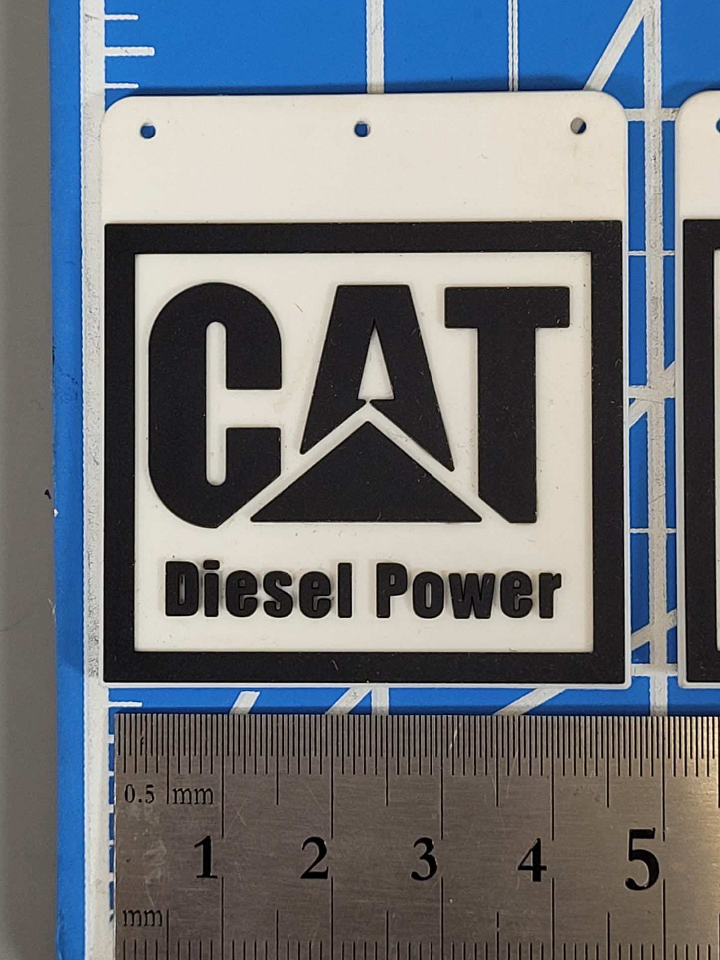 Pair Toy Mud Flap Guard Mount Mounting Plate "Diesel Power" Logo Print for Tamiya R/C 1/14 King Hauler Grand Hauler Knight Hauler Globeliner Cascadia Aeromax