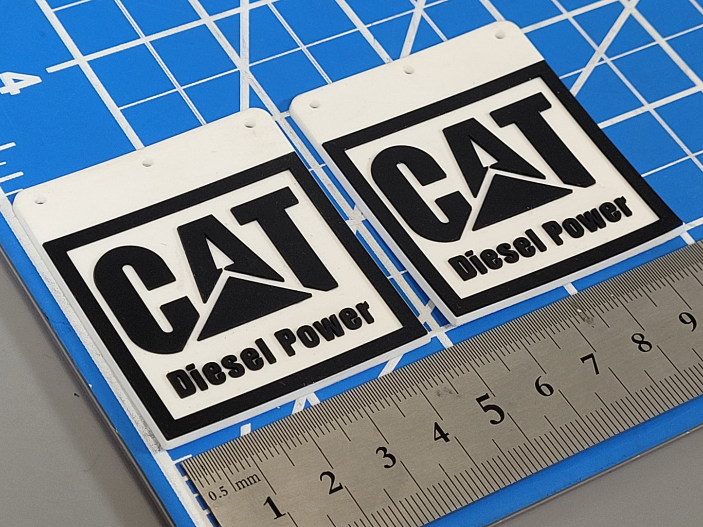 Pair Toy Mud Flap Guard Mount Mounting Plate "Diesel Power" Logo Print for Tamiya R/C 1/14 King Hauler Grand Hauler Knight Hauler Globeliner Cascadia Aeromax