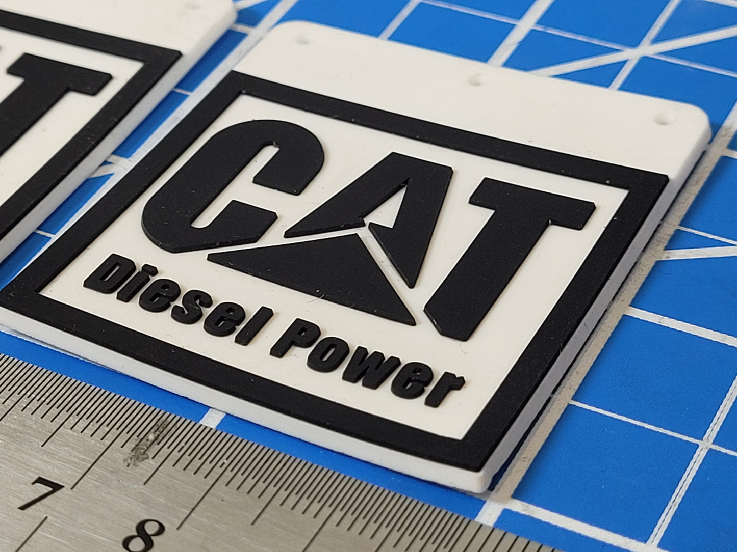 Pair Toy Mud Flap Guard Mount Mounting Plate "Diesel Power" Logo Print for Tamiya R/C 1/14 King Hauler Grand Hauler Knight Hauler Globeliner Cascadia Aeromax