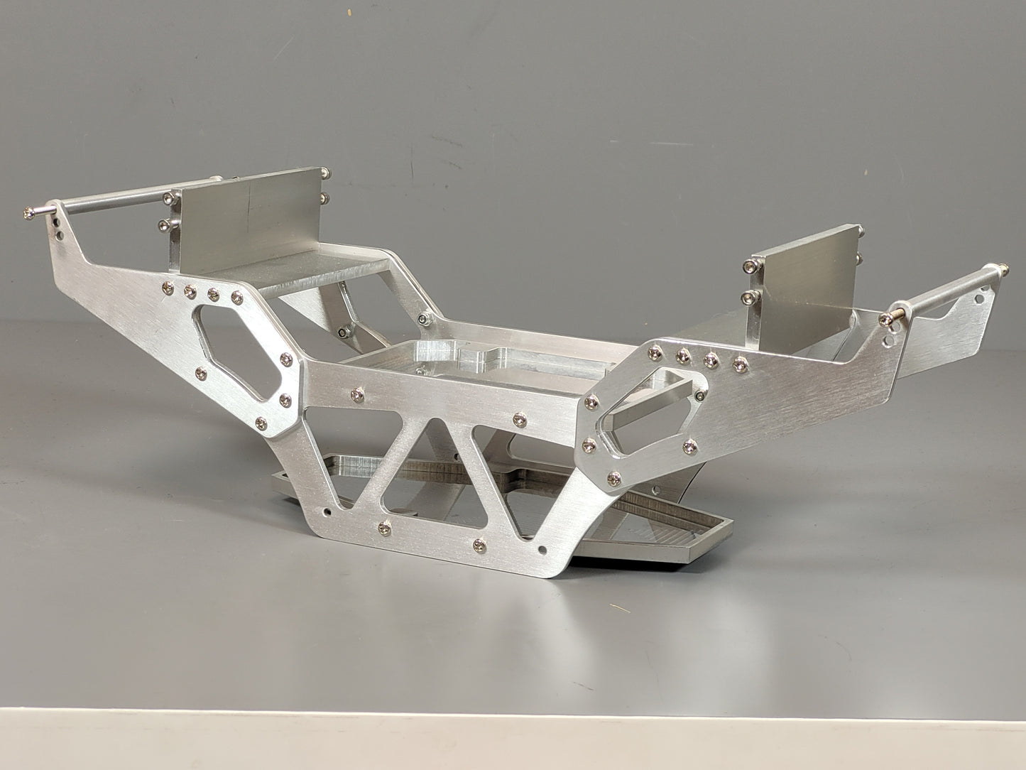 Aluminium Frame Chassis + Axle Suspension Linkage Lock Mount Conversion for Tamiya 1/10 R/C Clodbuster Bullhead Crawler
