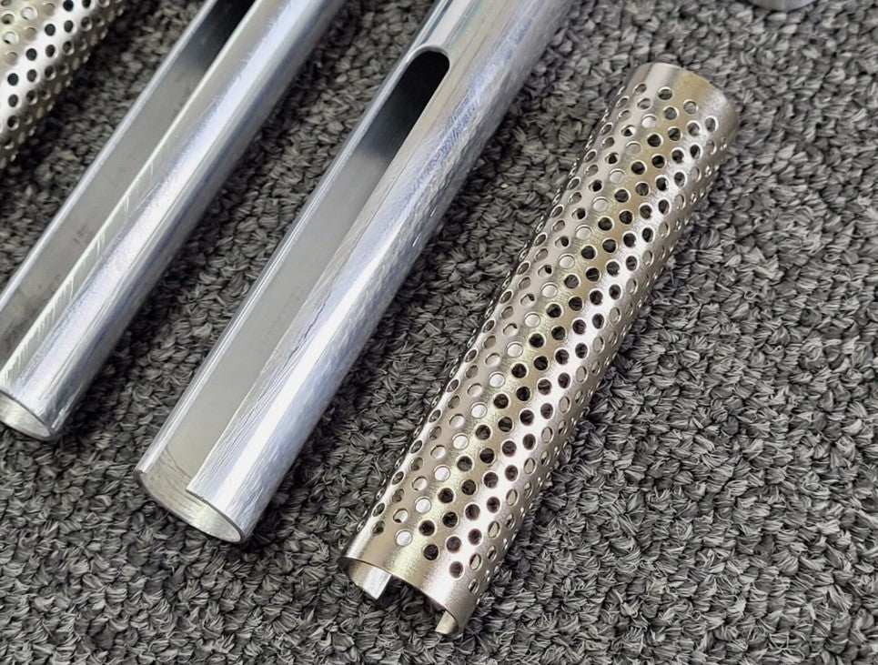Aluminum Pair 21.5cm Long Exhaust Pipe Stack Cover Tamiya 1/14 King Hauler Grand Hauler