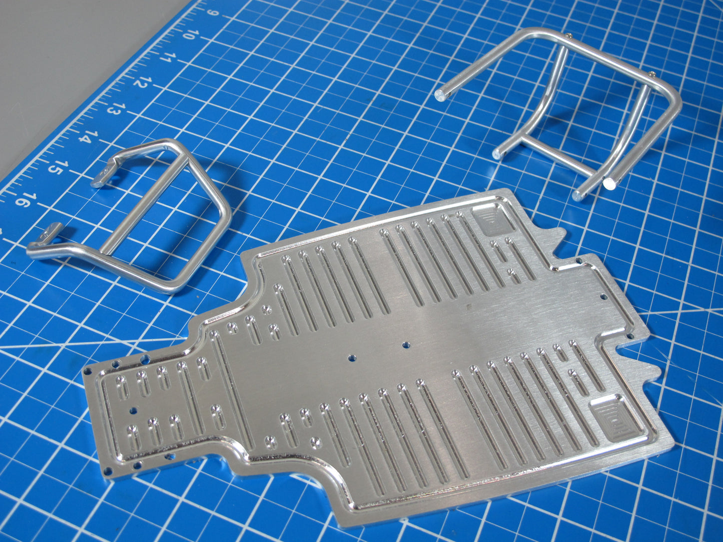 Aluminum Front & Back Bumper Guard Bar + CNC Lower Chassis plate for Tamiya 1/10 Sand Scorcher Champ Buggy SRB