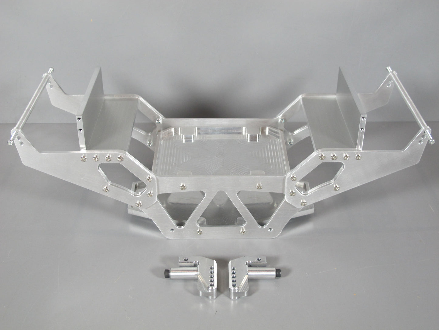 Aluminium Frame Chassis + Axle Suspension Linkage Lock Mount Conversion for Tamiya 1/10 R/C Clodbuster Bullhead Crawler