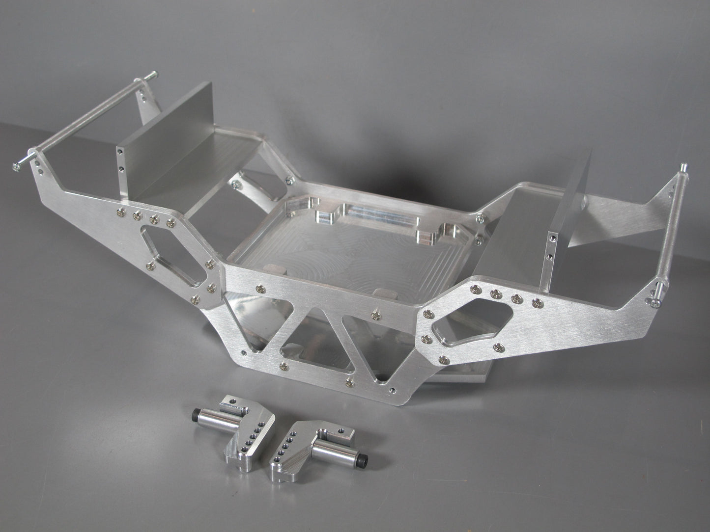 Aluminium Frame Chassis + Axle Suspension Linkage Lock Mount Conversion for Tamiya 1/10 R/C Clodbuster Bullhead Crawler