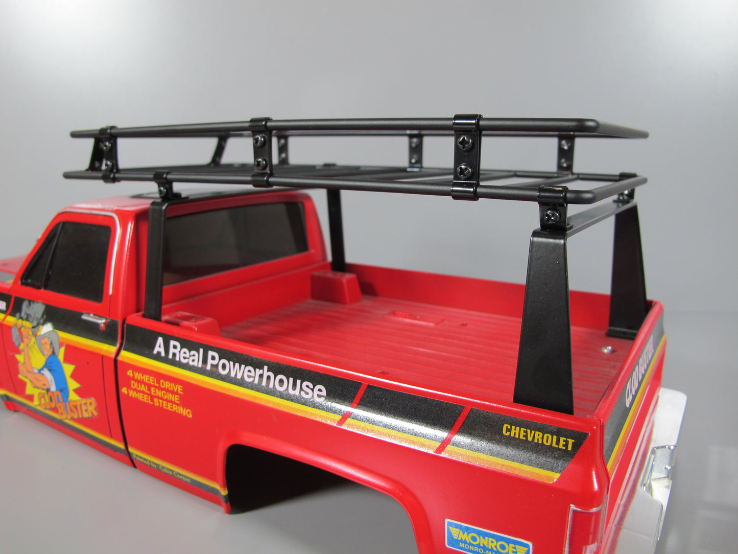 Add-On Steel Rear Cargo Bed Roof Tool Rack for Tamiya R/C Toy 1/10 Super Clodbuster Truck