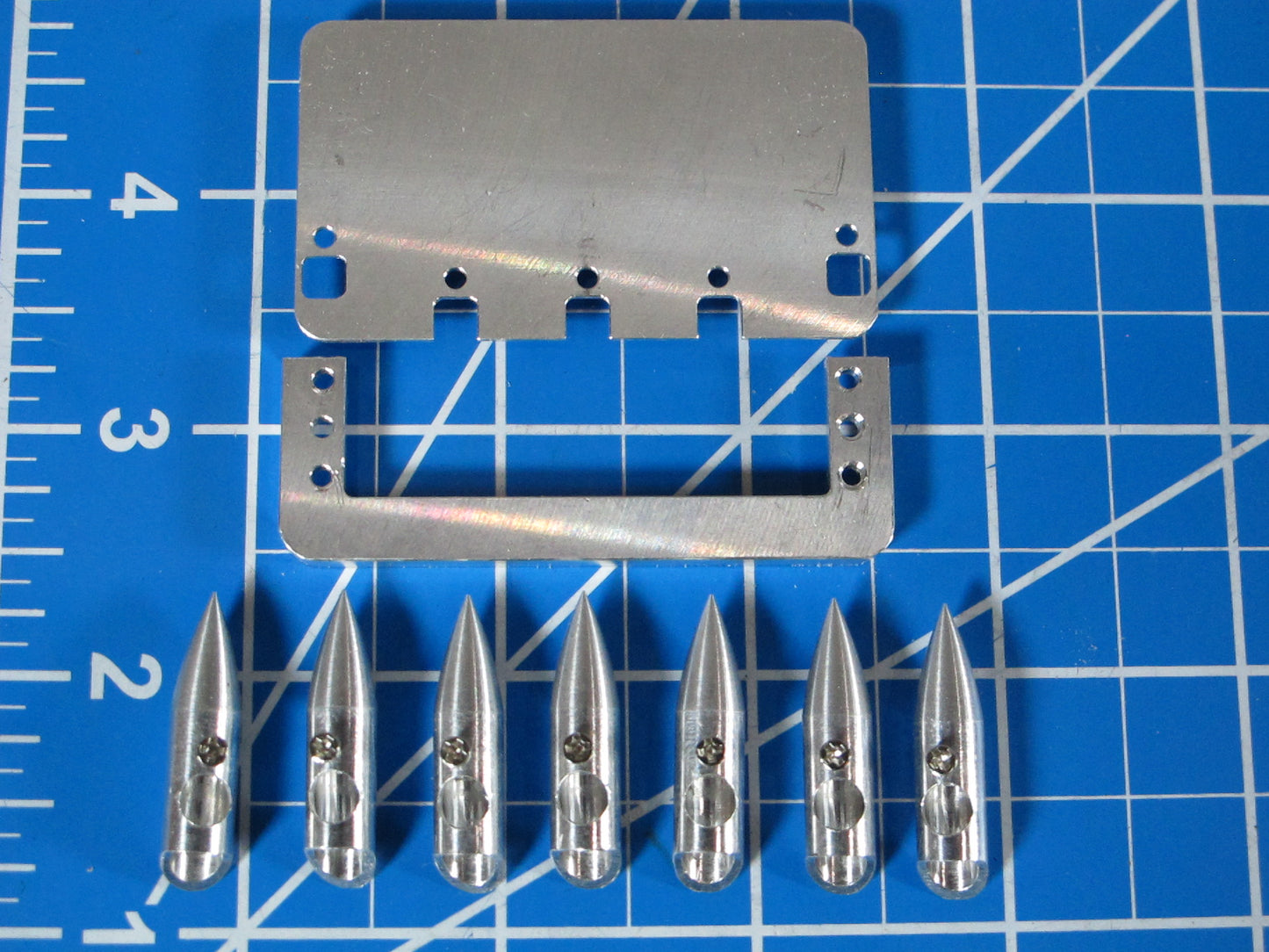 Aluminum Roof Cab 7 Lamps Bezels + Roof Mount Plate for Tamiya Toy R/C 1/14 King Hauler Grand Hauler Semi Truck