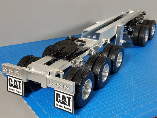 Aluminum Toy R/C 3-Axle Dolly + 2-Axle Dolly Carrier Trailer Tractor 5th wheel Coupler for Tamiya 1/14 King Hauler Grand Hauler Knight Hauler Globeliner Scania Actros Volvo Semi Truck