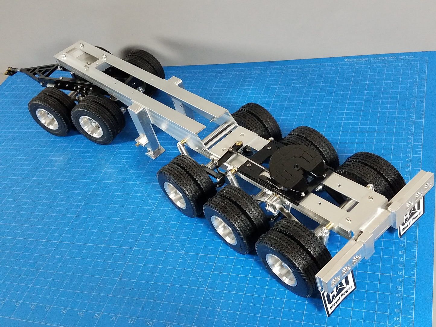 Aluminum Toy R/C 3-Axle Dolly + 2-Axle Dolly Carrier Trailer Tractor 5th wheel Coupler for Tamiya 1/14 King Hauler Grand Hauler Knight Hauler Globeliner Scania Actros Volvo Semi Truck