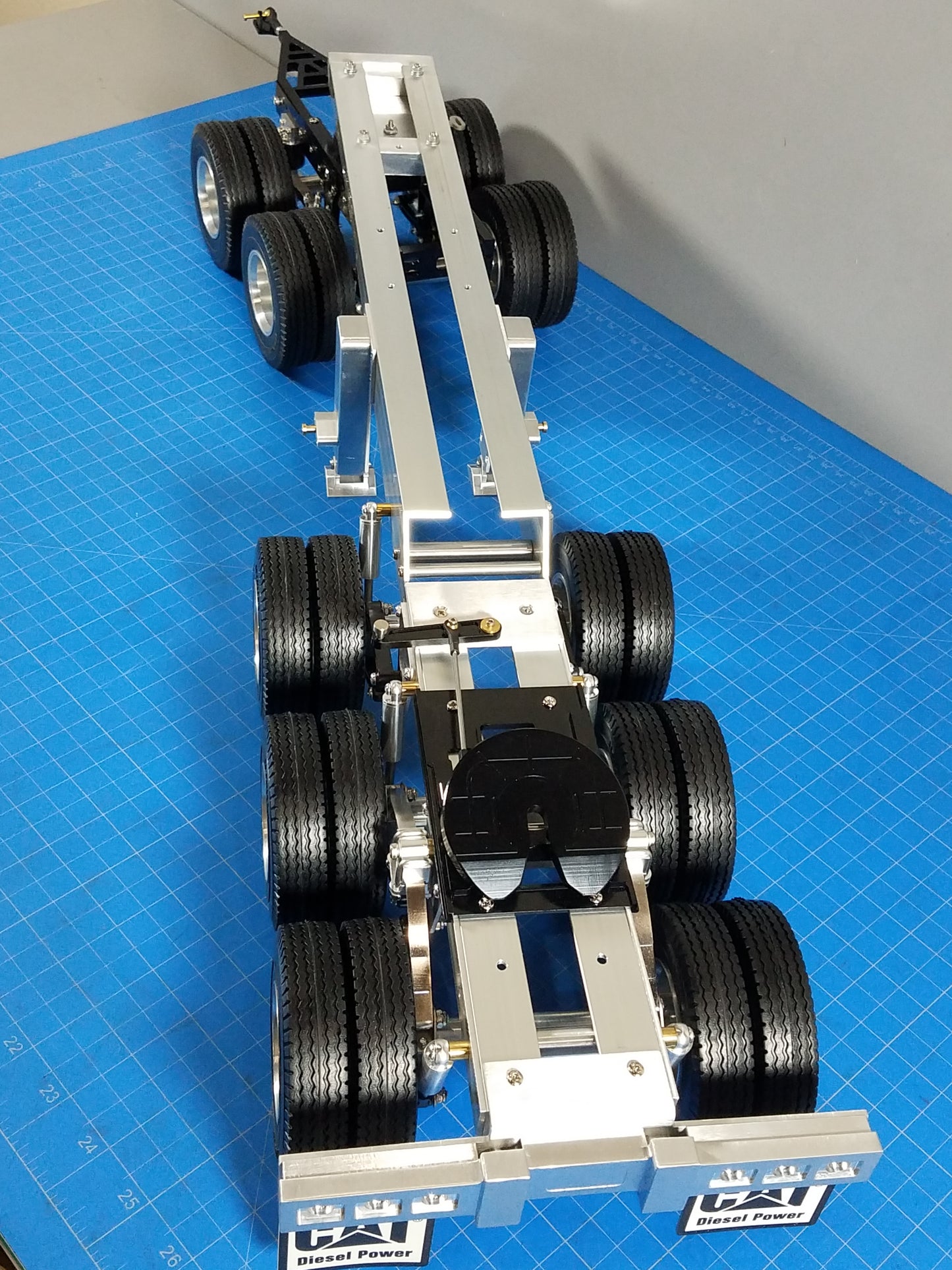 Aluminum Toy R/C 3-Axle Dolly + 2-Axle Dolly Carrier Trailer Tractor 5th wheel Coupler for Tamiya 1/14 King Hauler Grand Hauler Knight Hauler Globeliner Scania Actros Volvo Semi Truck