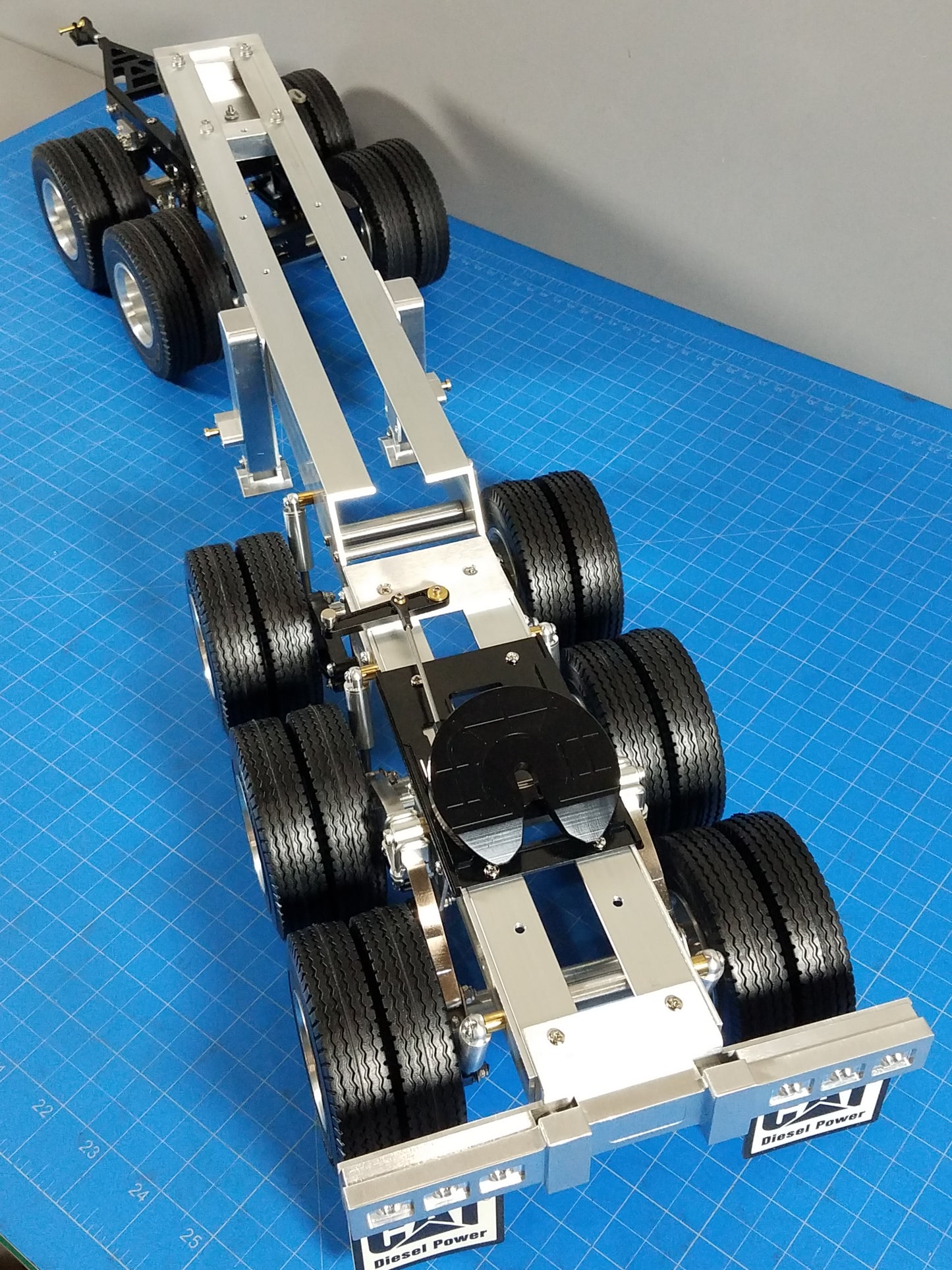 Aluminum Toy R/C 3-Axle Dolly + 2-Axle Dolly Carrier Trailer Tractor 5th wheel Coupler for Tamiya 1/14 King Hauler Grand Hauler Knight Hauler Globeliner Scania Actros Volvo Semi Truck