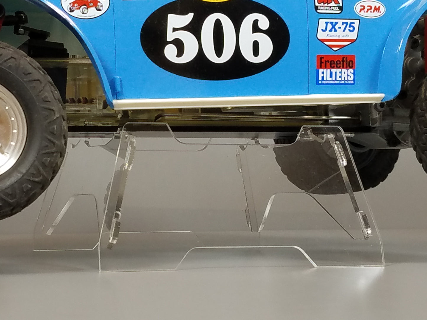 Acrylic R/C Car Display Stand for TAMIYA 1/10 R/C Sand Scorcher Ranger Rough Buggy Champ
