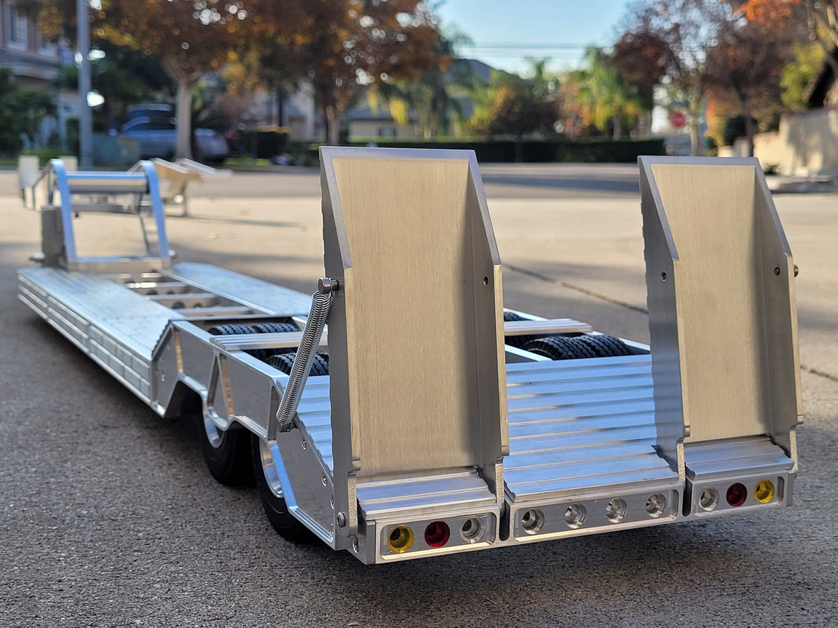 Aluminum Gooseneck Low Deck 51 inch Trailer Tamiya R/C Toy 1/14 King Grand Knight Hauler Globeliner Scania Volvo Cascadia