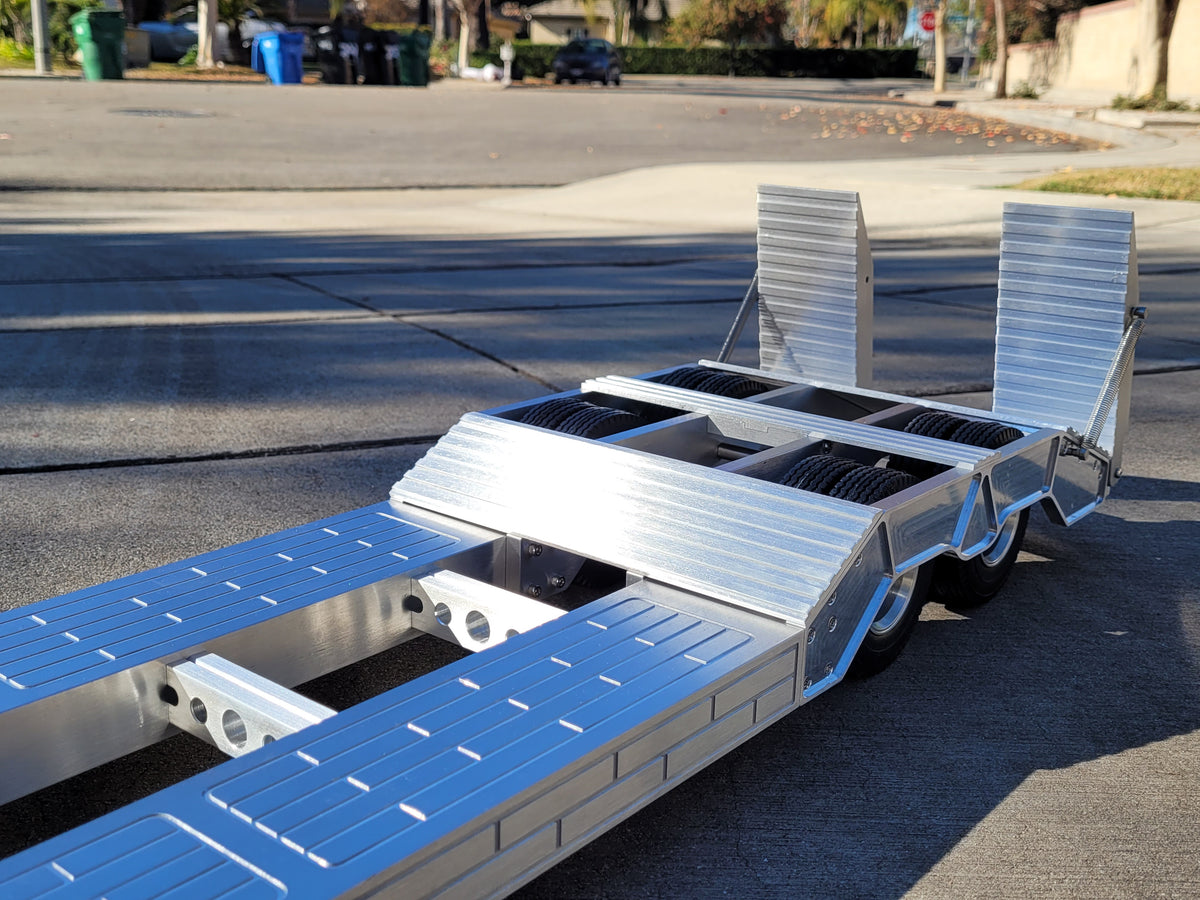 Aluminum Gooseneck Low Deck 51 inch Trailer Tamiya R/C Toy 1/14 King Grand Knight Hauler Globeliner Scania Volvo Cascadia