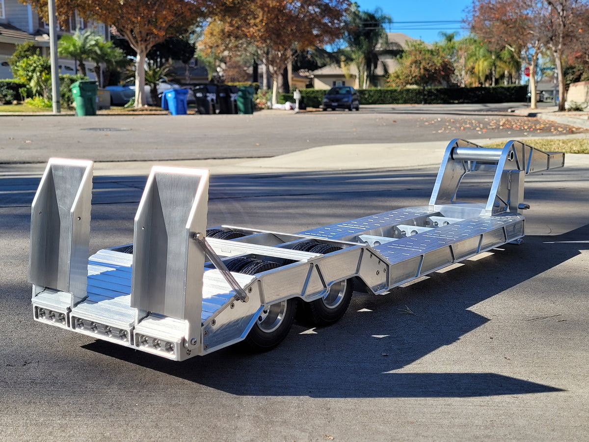 Aluminum Gooseneck Low Deck 51 inch Trailer Tamiya R/C Toy 1/14 King Grand Knight Hauler Globeliner Scania Volvo Cascadia