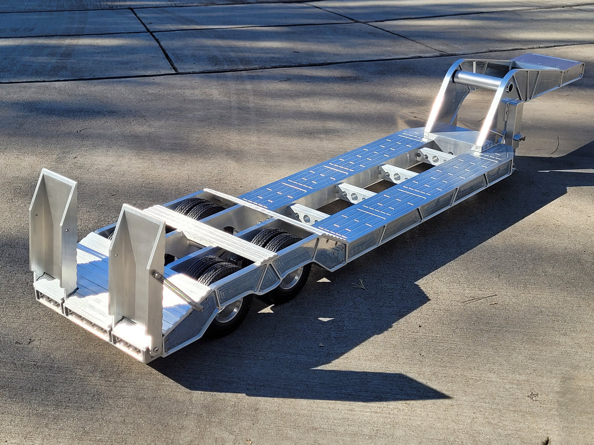 Aluminum Gooseneck Low Deck 51 inch Trailer Tamiya R/C Toy 1/14 King Grand Knight Hauler Globeliner Scania Volvo Cascadia