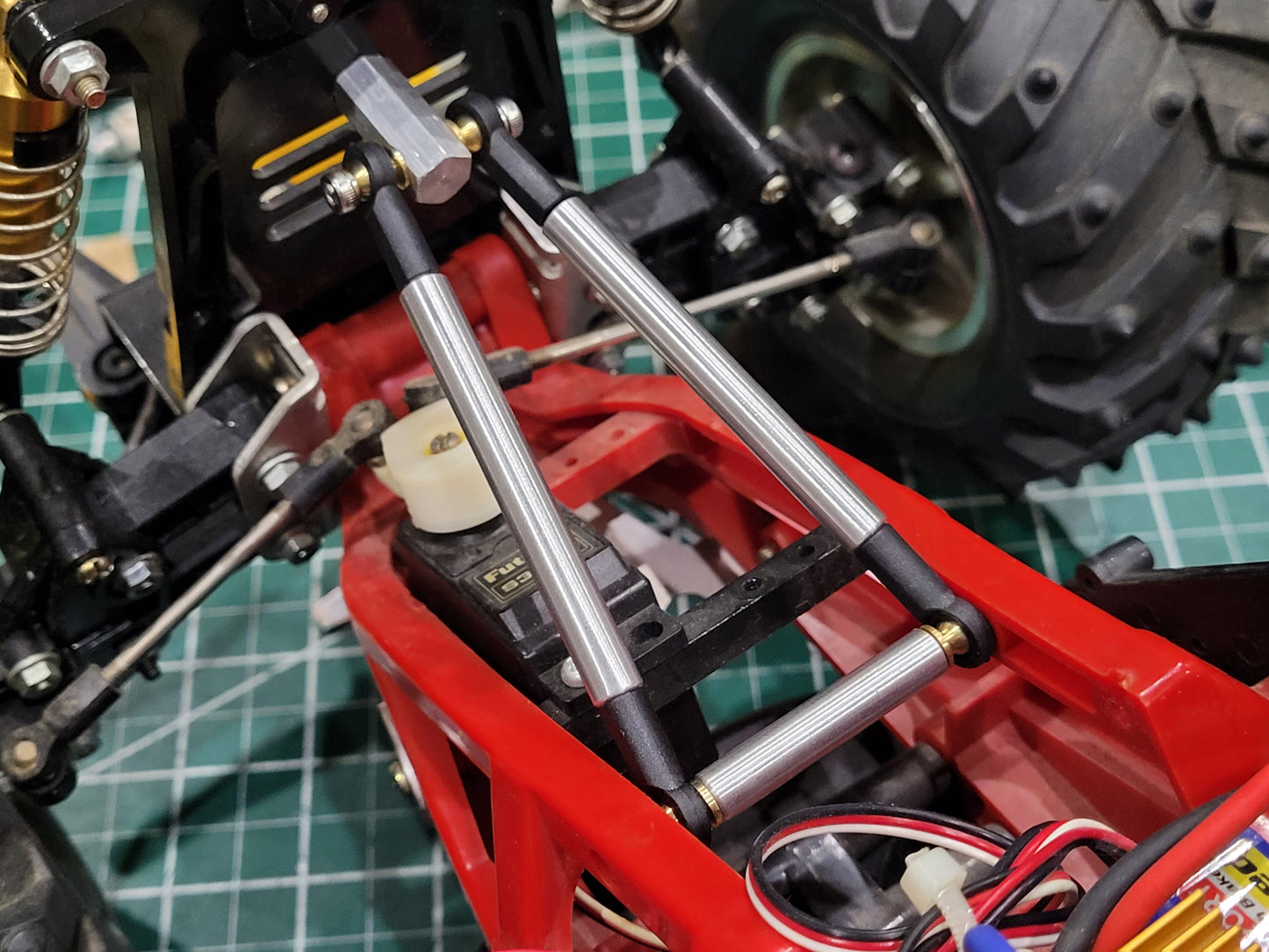 Aluminum Front Tower Stable Linkage Sway Bar Rod for Tamiya 1/10 Blackfoot Monster Beetle Mud Blaster