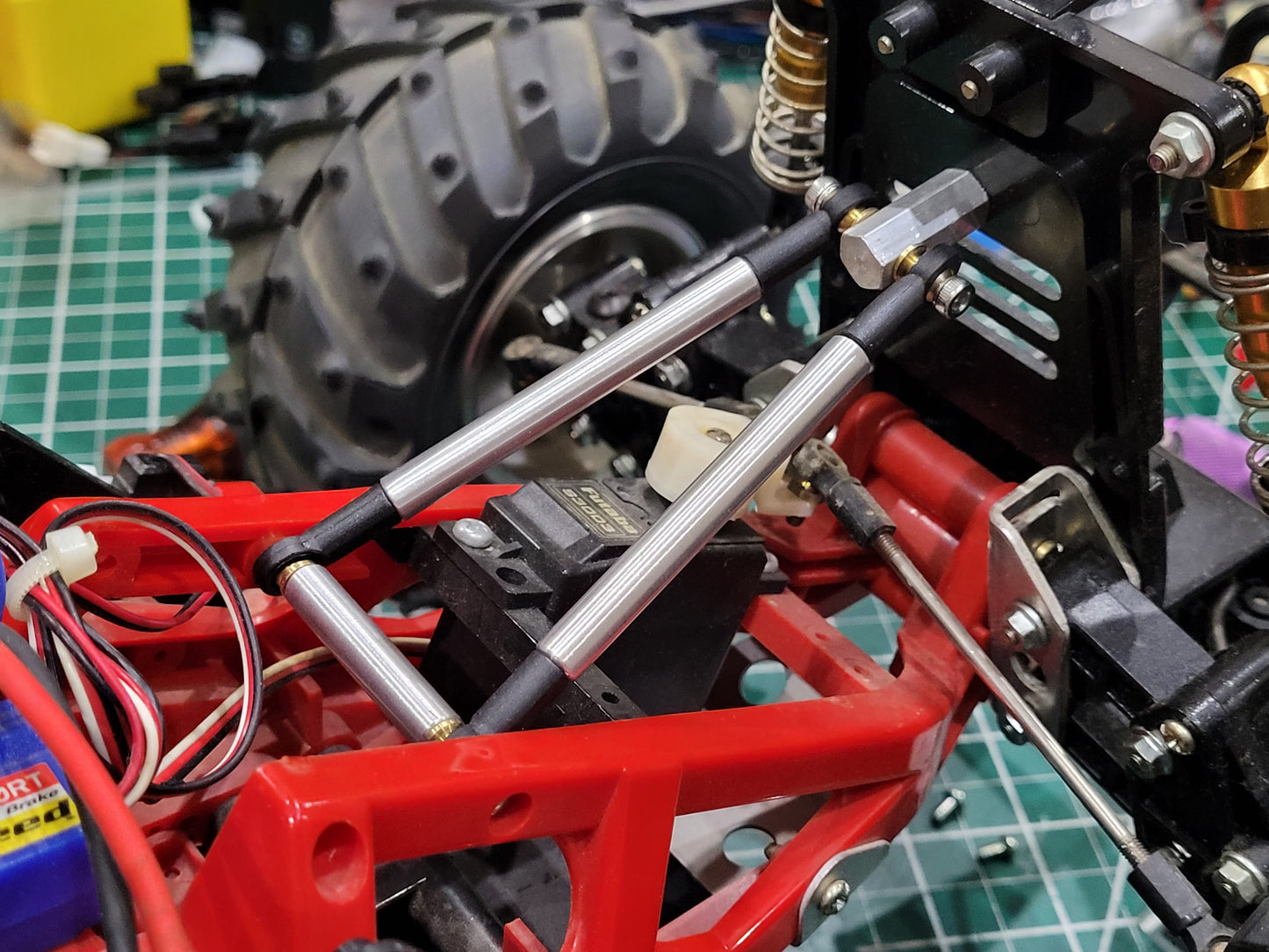 Aluminum Front Tower Stable Linkage Sway Bar Rod for Tamiya 1/10 Blackfoot Monster Beetle Mud Blaster