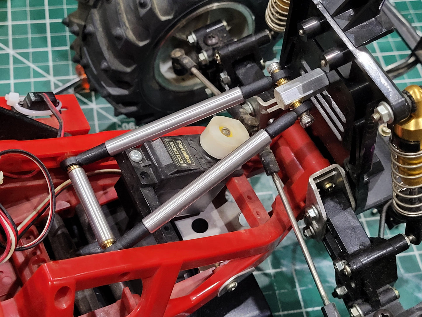 Aluminum Front Tower Stable Linkage Sway Bar Rod for Tamiya 1/10 Blackfoot Monster Beetle Mud Blaster