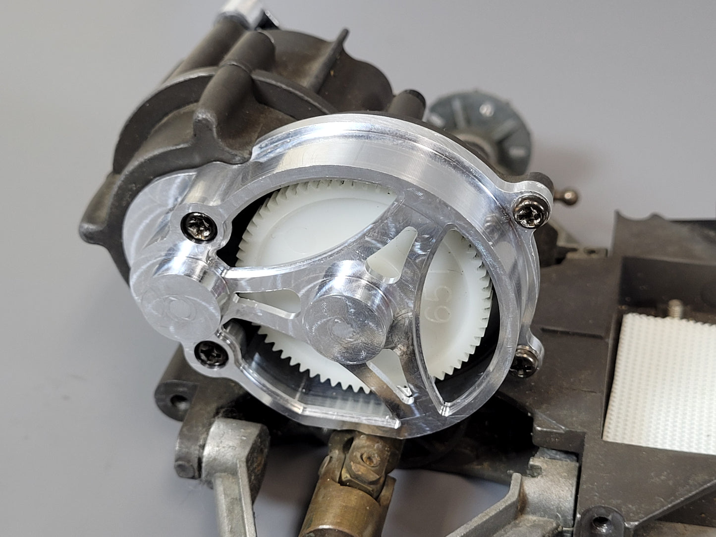Aluminum Gear & Motor Open Style Mount Cover Tamiya 1/10 R/C Sand Scorcher Super Champ Buggy SRB