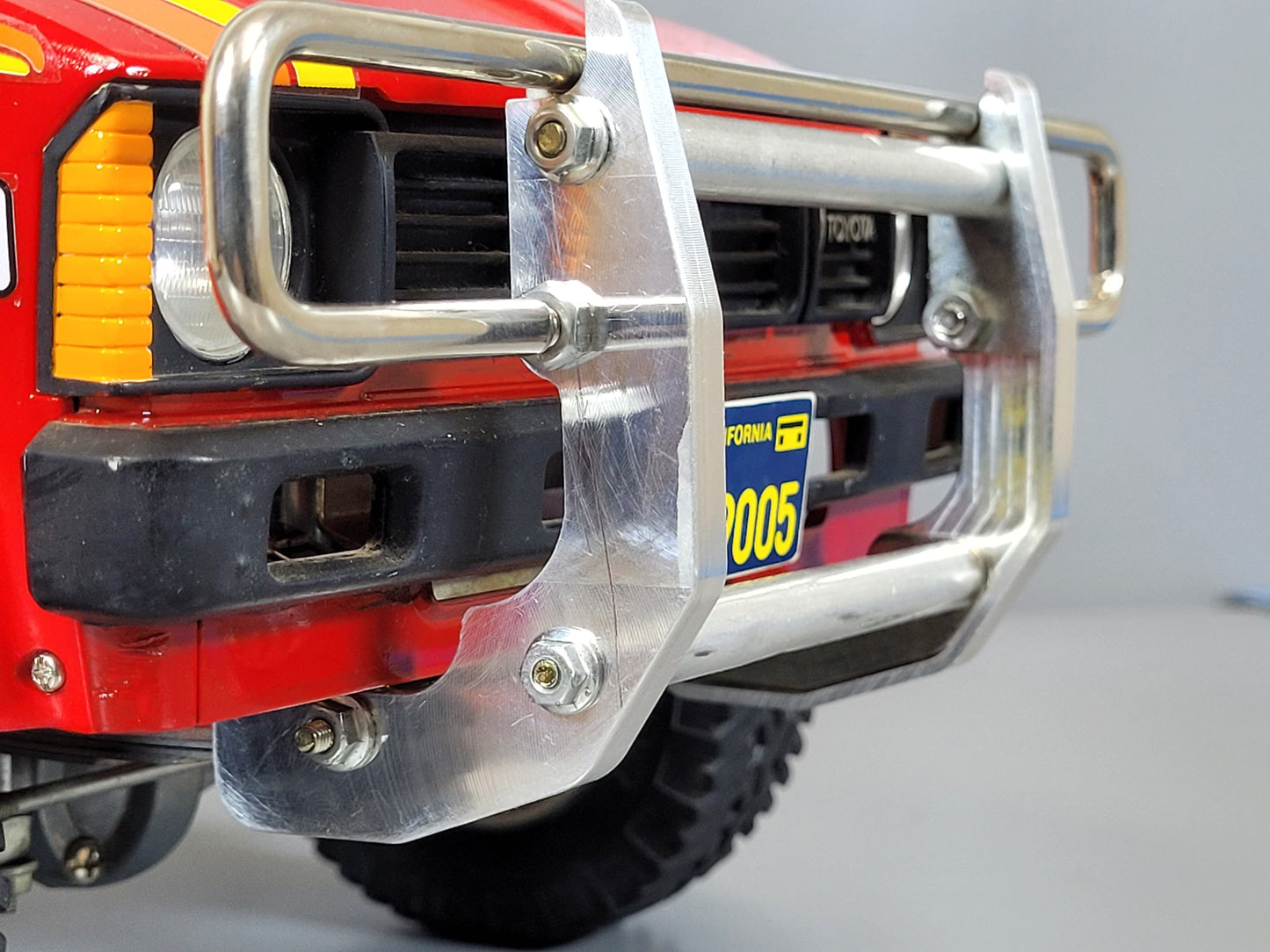 Pair Aluminum Front Bumper Side Mount Bracket Plate for Tamiya 1/10 R/C Blazing Blazer Toyota Hilux Truck