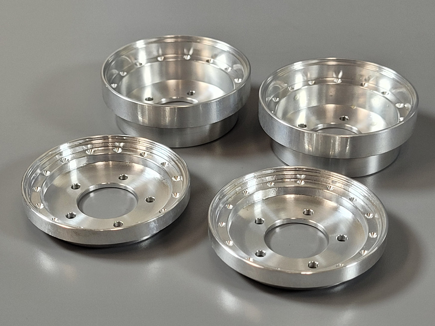 Set Aluminum Front Wheel Replacement Cover Plate Tamiya 1/10 R/C Sand Scorcher Fighting Buggy Grasshopper