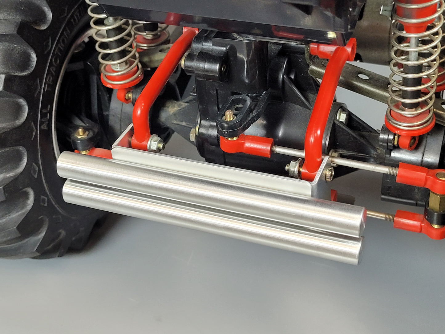 Aluminum Round Style Plate Axle Animal Bumper Guard Skid Tamiya RC 1/10 Super Clodbuster Bullhead