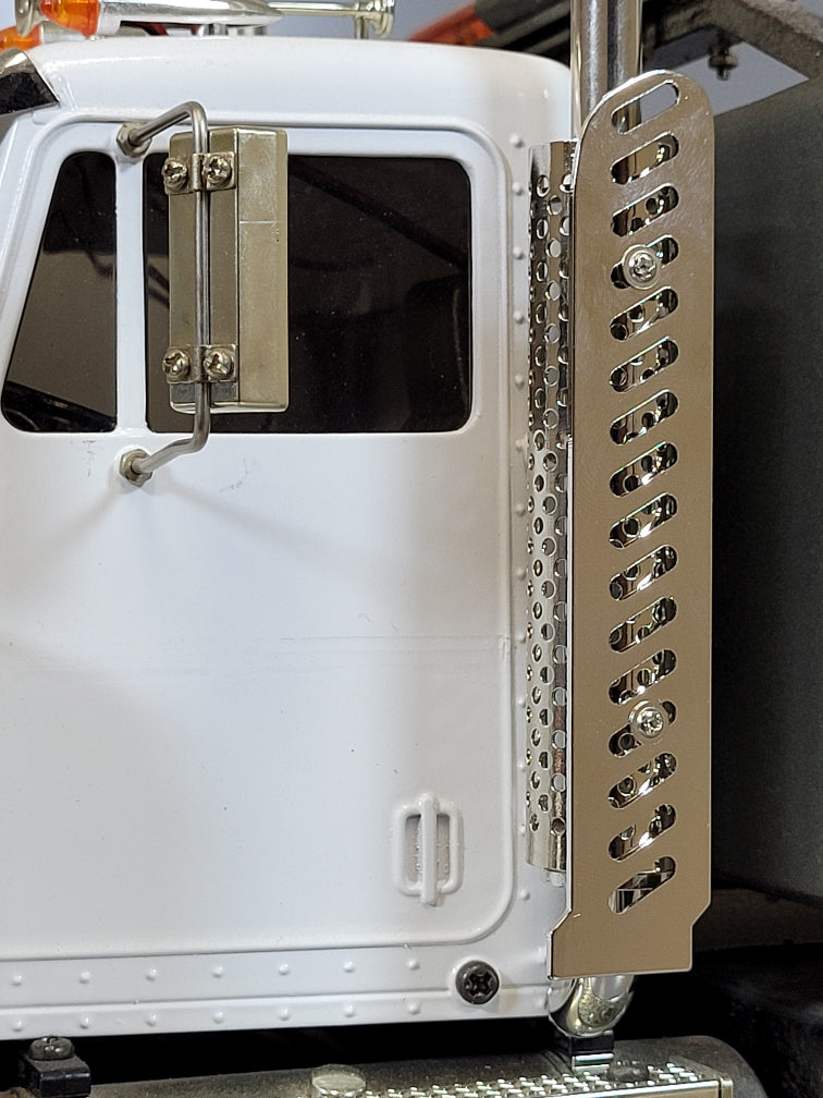 Add-On Pair Exhaust Cover Shield Plate for Tamiya R/C Toy 1/14 King Hauler Globeliner Semi Truck
