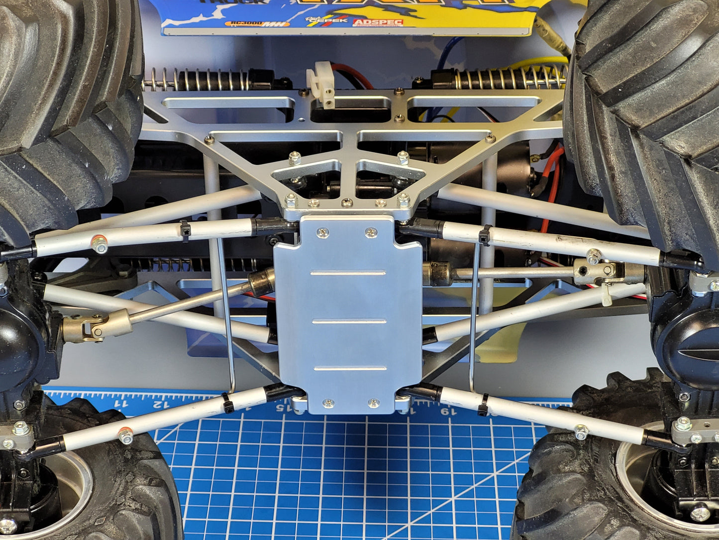Aluminum Under Chassis Transmission Protection Mount Plate for Tamiya R/C 1/10 TXT-1 TXT1 Truck