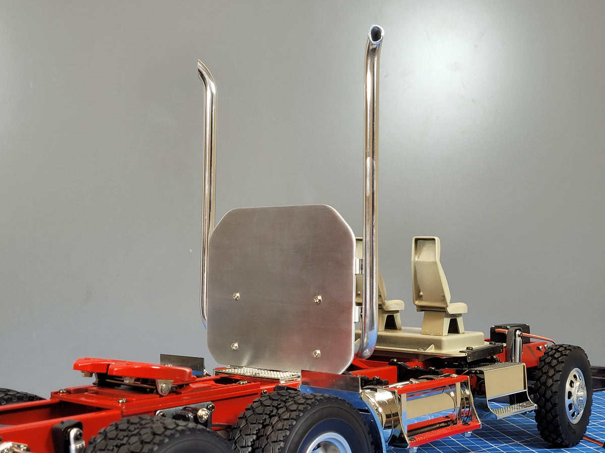 Aluminum Headache Exhaust Rack Chassis Mount Tamiya 1/14 Toy R/C GlobeLiner Aeromax Cascadia King Grand Hauler Scania