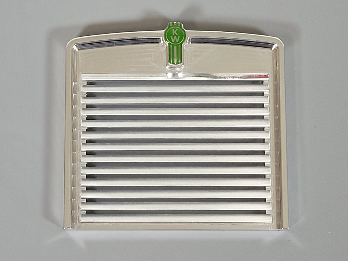 Aluminum Front Grill Guard Mount + KW Green Logo Emblem for Tamiya 1/14 R/C King Hauler Grand Hauler
