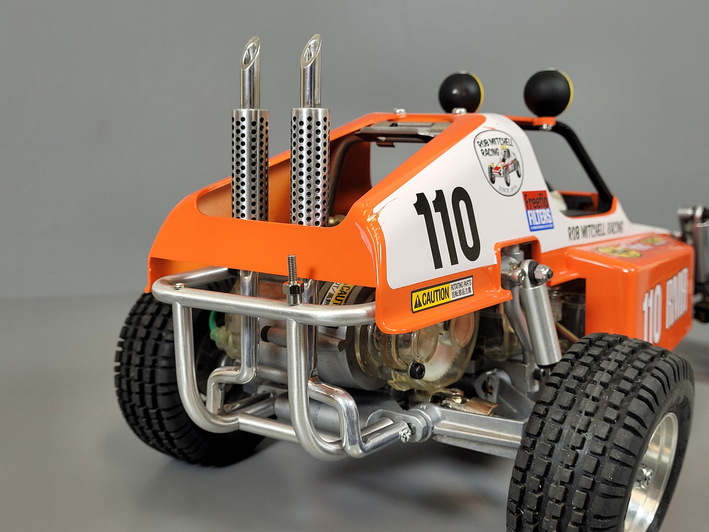 Pair Vertical Rear Angle Cut Exhaust Pipe for Tamiya 1/10 R/C Sand Scorcher Super Champ Buggy