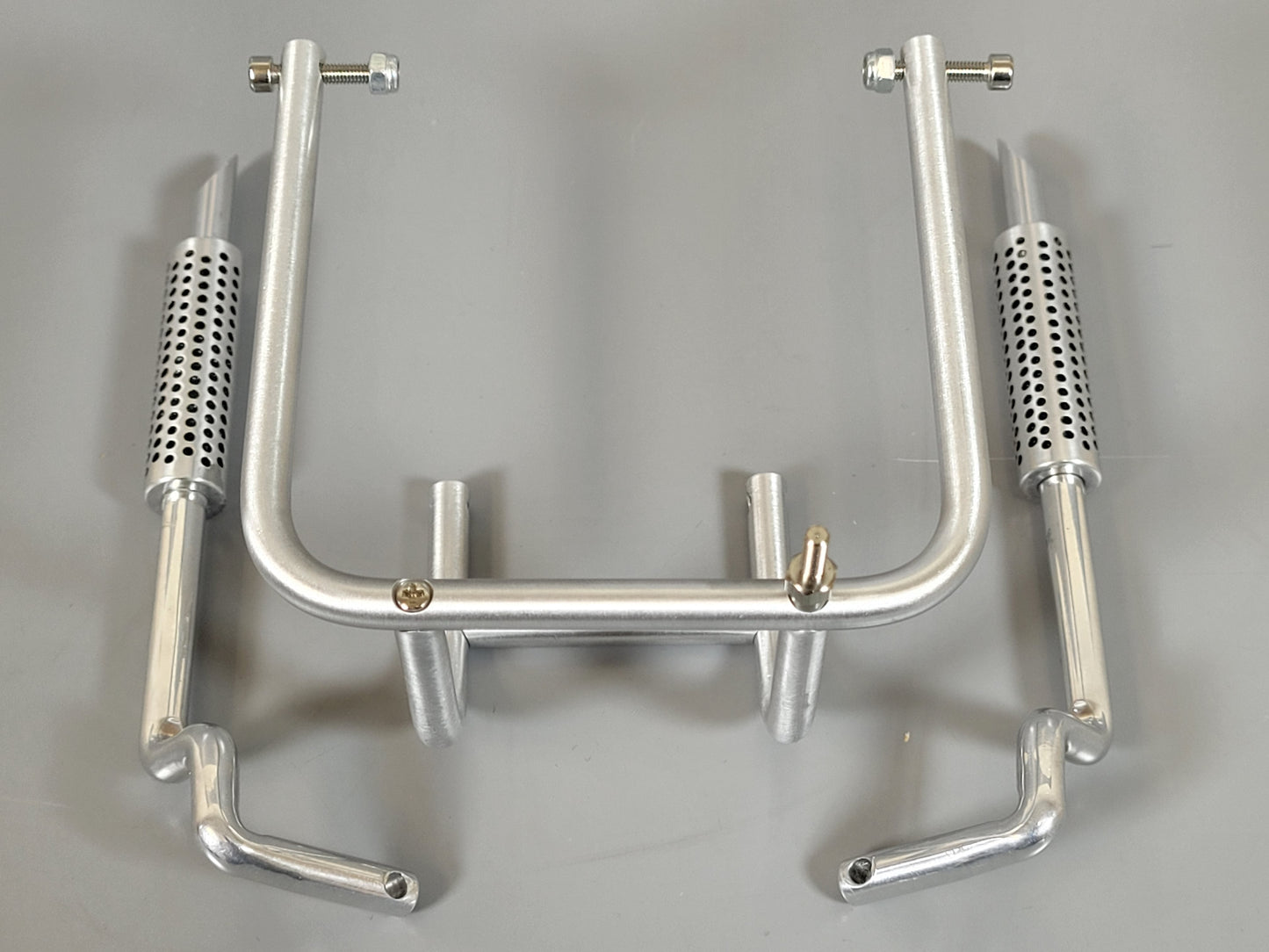 Aluminum Rear Bumper Bar + Pair Vertical Exhaust Pipe for Tamiya 1/10 Sand Scorcher Champ Buggy SRB