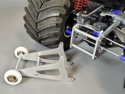 Aluminum Front Axle Mount Light Housing + Rear Axle Wheelie Bar Kit for Tamiya R/C 1/10 Super Clodbuster Bullhead
