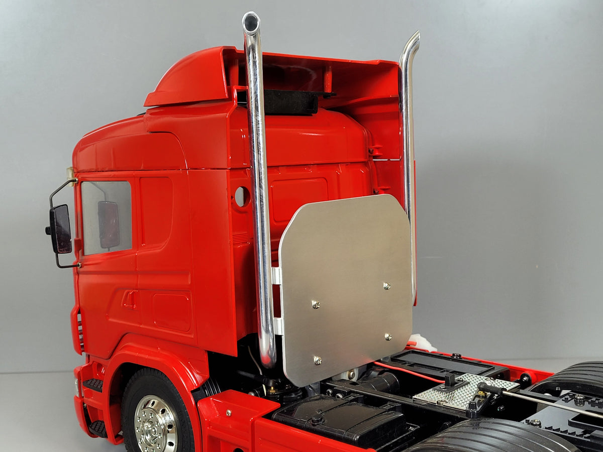 Aluminum Headache Exhaust Rack Chassis Mount Tamiya 1/14 Toy R/C GlobeLiner Aeromax Cascadia King Grand Hauler Scania