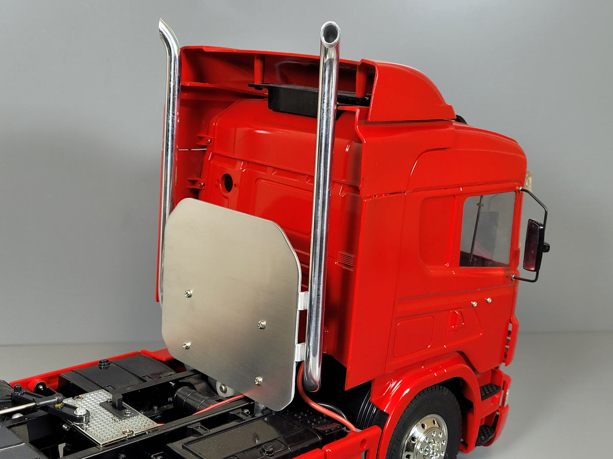 Aluminum Headache Exhaust Rack Chassis Mount Tamiya 1/14 Toy R/C GlobeLiner Aeromax Cascadia King Grand Hauler Scania