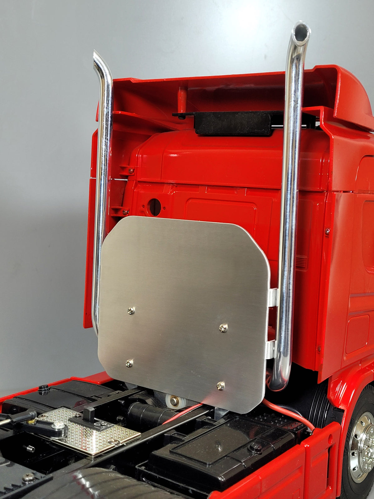 Aluminum Headache Exhaust Rack Chassis Mount Tamiya 1/14 Toy R/C GlobeLiner Aeromax Cascadia King Grand Hauler Scania