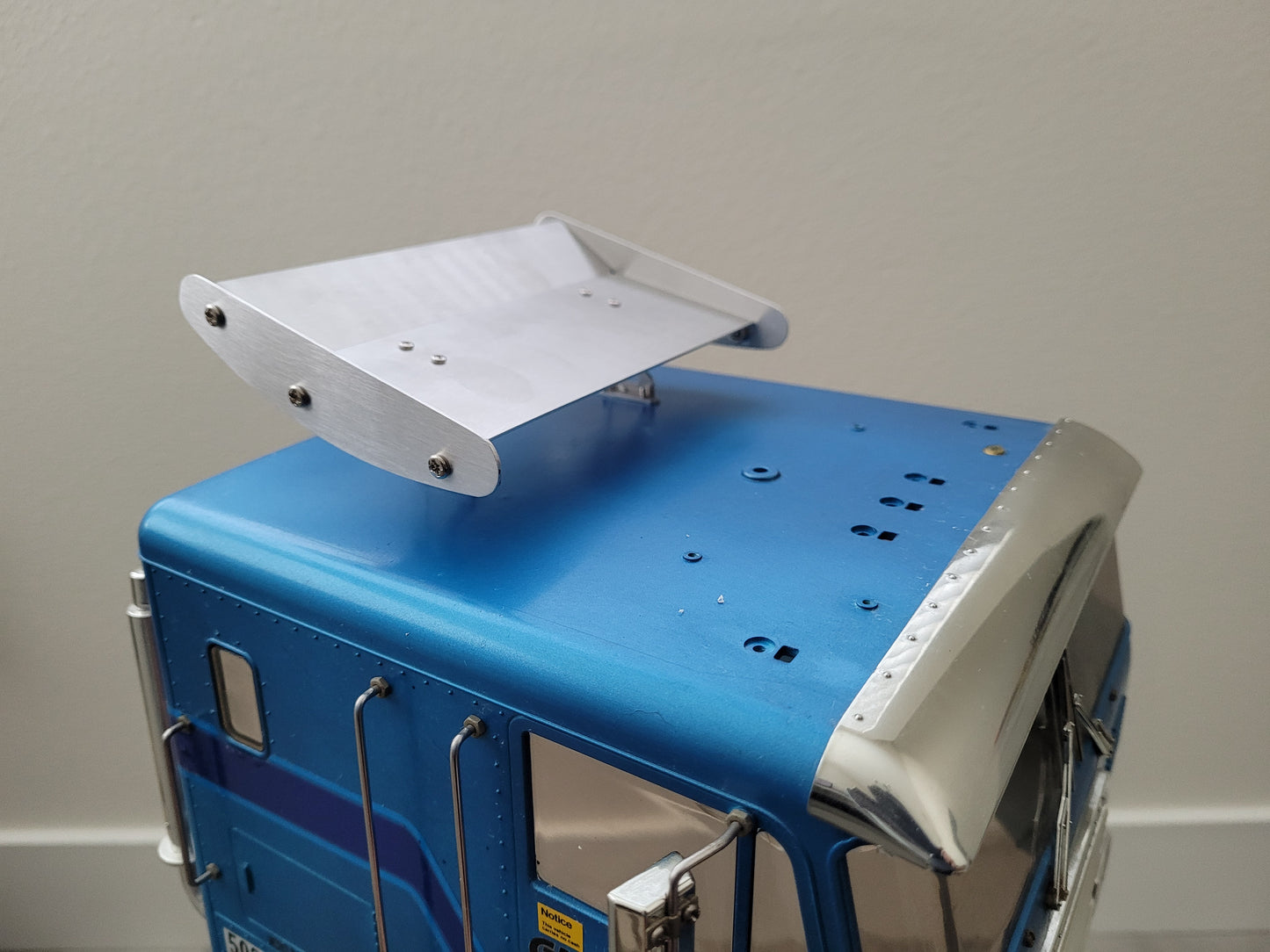 Aluminum 13.1cm Roof Cab Spoiler Wing for Tamiya R/C 1/14 King Hauler Grand Hauler Globeliner Truck
