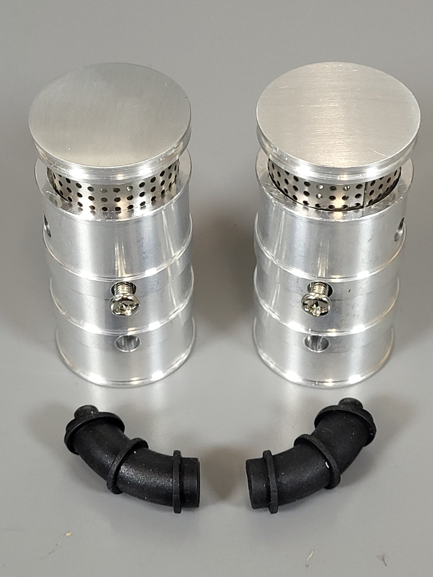 Aluminum Left & Right Side Air Cleaner Intake with Rubber Hose for Tamiya R/C 1/14 King Hauler Grand Hauler Semi