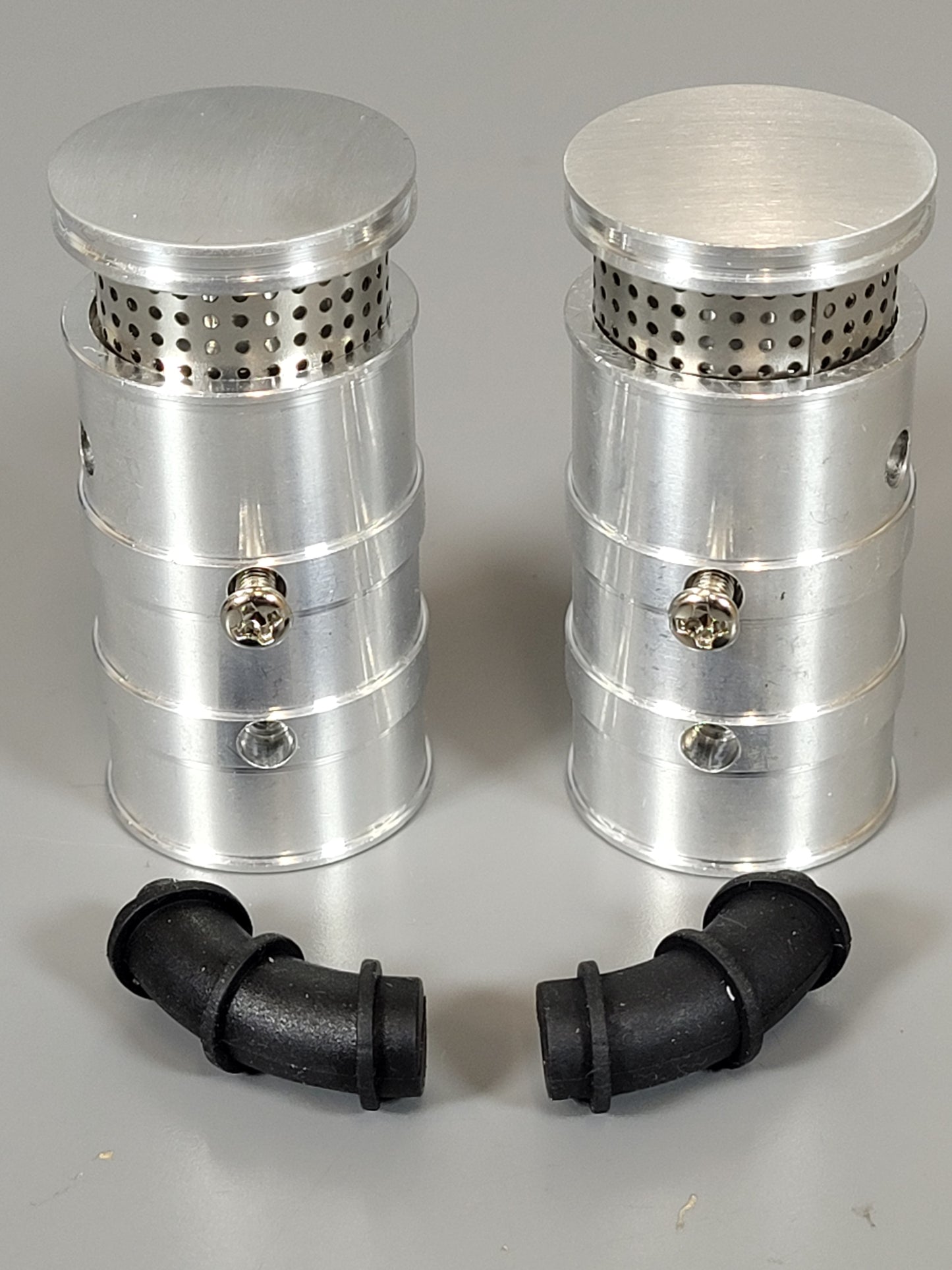 Aluminum Left & Right Side Air Cleaner Intake with Rubber Hose for Tamiya R/C 1/14 King Hauler Grand Hauler Semi