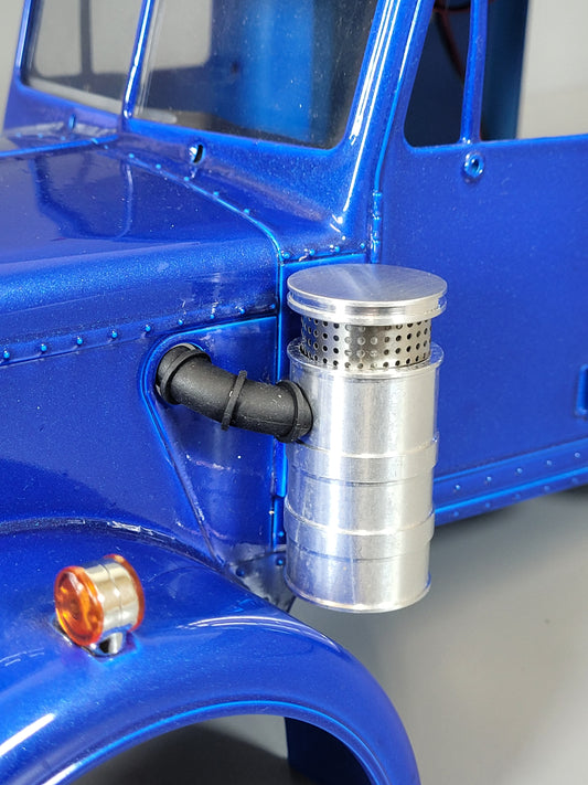 Aluminum Left & Right Side Air Cleaner Intake with Rubber Hose for Tamiya R/C 1/14 King Hauler Grand Hauler Semi