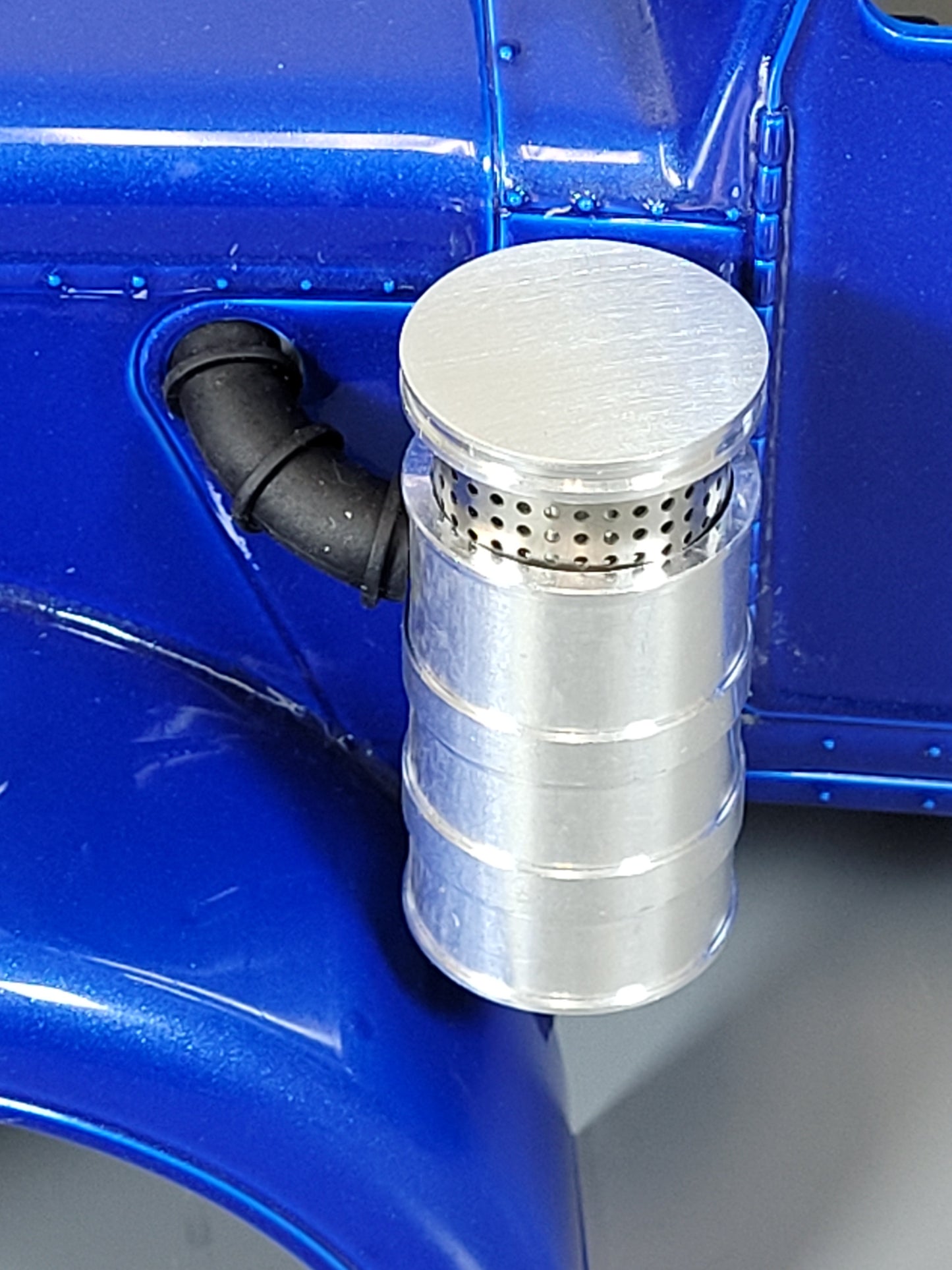 Aluminum Left & Right Side Air Cleaner Intake with Rubber Hose for Tamiya R/C 1/14 King Hauler Grand Hauler Semi