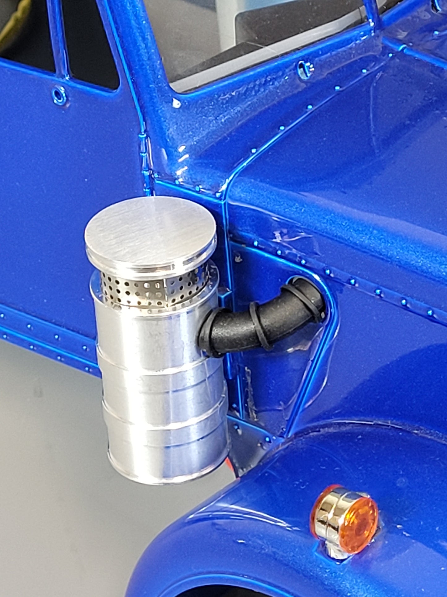 Aluminum Left & Right Side Air Cleaner Intake with Rubber Hose for Tamiya R/C 1/14 King Hauler Grand Hauler Semi