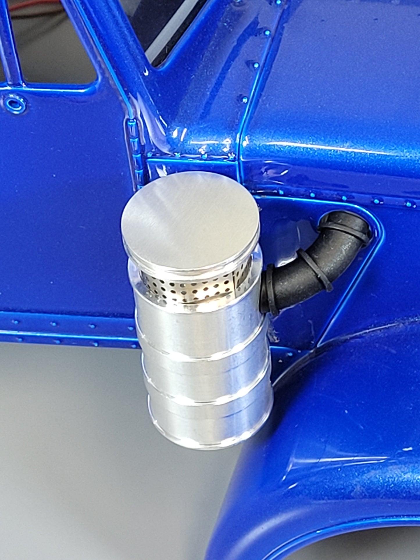 Aluminum Left & Right Side Air Cleaner Intake with Rubber Hose for Tamiya R/C 1/14 King Hauler Grand Hauler Semi
